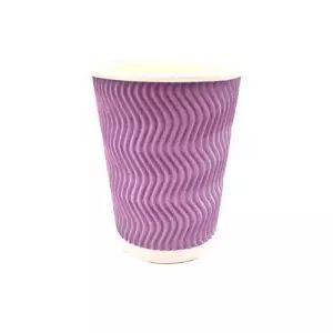 Стакан гофр Ripple Wave 250мл Sakura дим рожевий 30шт/уп